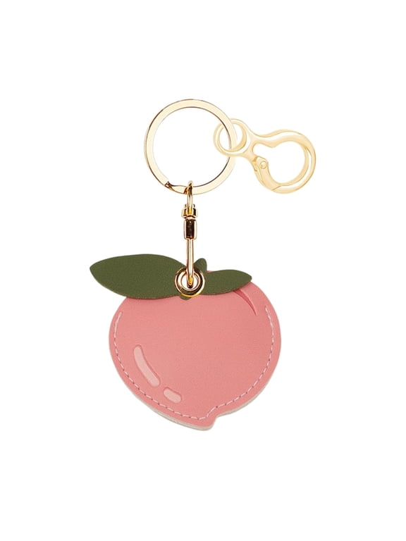Leather Keychain for Airtag, Cute Protective Keychain Holder Compatible with Apple Air Tag,GPS Case Cover for Keys
