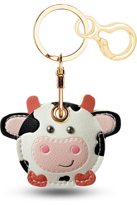 Leather Keychain for Airtag, Cute Protective Keychain Holder Compatible with Apple Air Tag,GPS Case Cover for Keys