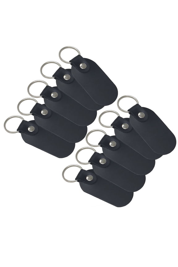 Leather Keychains,Keyrings Blank 10 Pack - Hot Stamping, Embossing, Laser Engraving Ready