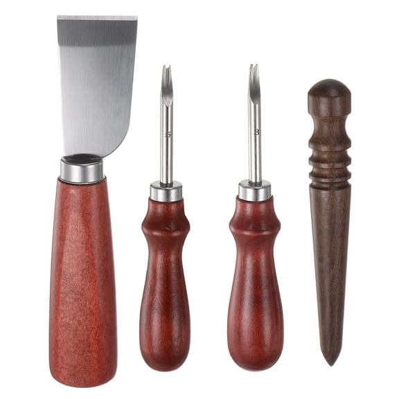 Leather Knife Set, 2pcs Edge Bevelers Cutting Knife Burnisher Tool for DIY Leathercraft