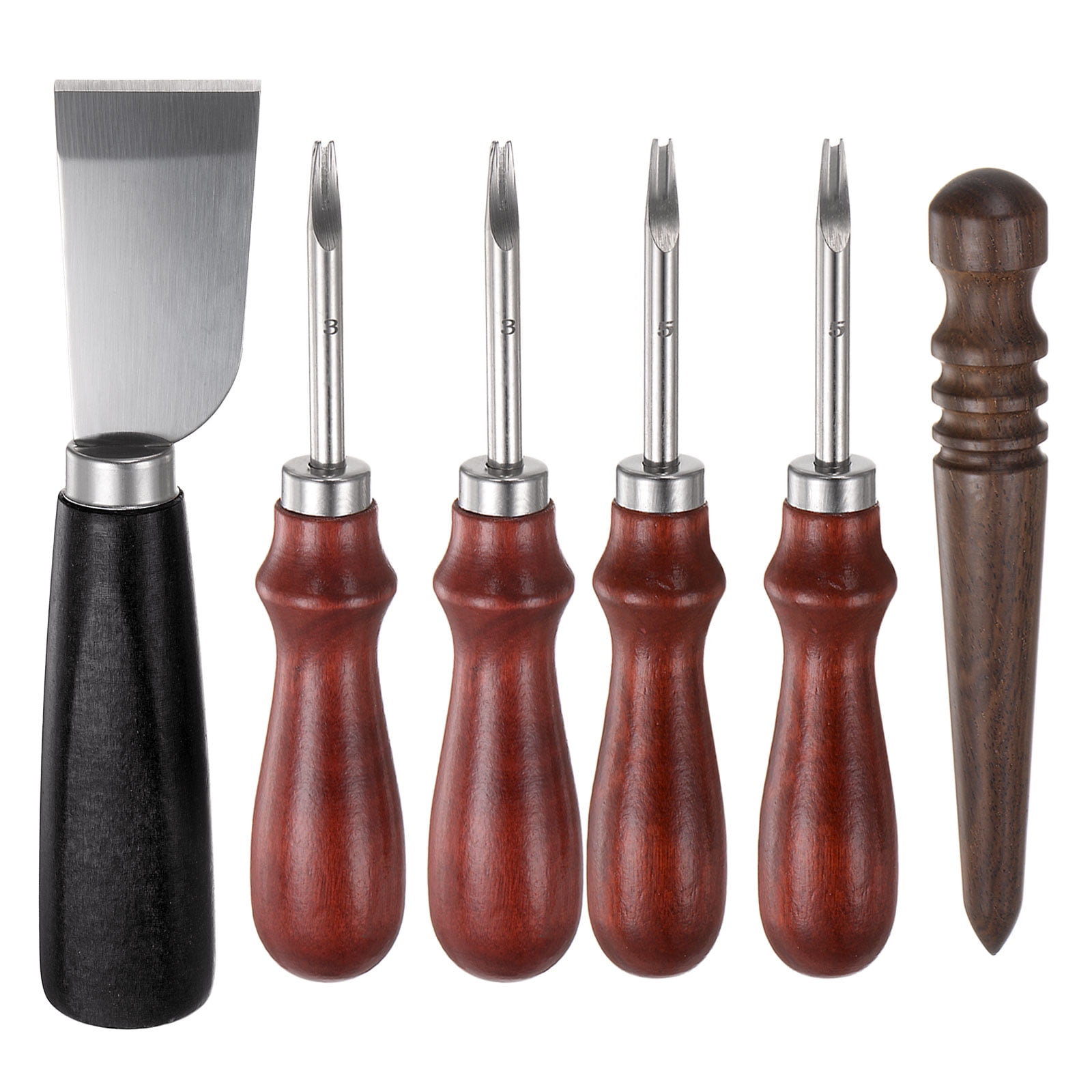 Leather Knife Set, Edge Bevelers Black Cutting Knife Burnisher Tool for