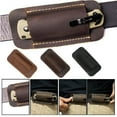 thumbnail image 1 of Leather Knife Sheath under $5! CQCYD Leather Knife Sheath, Outdoor Waist Holster for Folding Knife, Belt Loop Knife Pouch, Hunting Camping Knife Carrier, Tactical Knife Sheath for EDC, Waist Mounted, 1 of 9