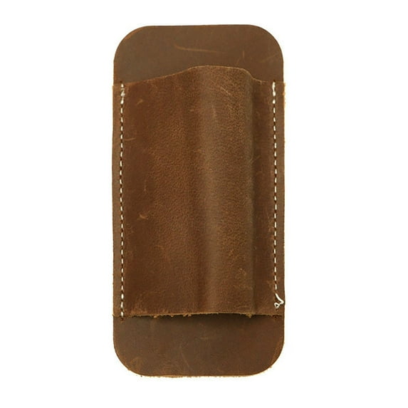 Leather Knife Sheath Men EDC Organizer Retro Belt Carrying Knife Holder Pocket Folding Knife Holster Horizontal Scabbard for Adventurers Belt