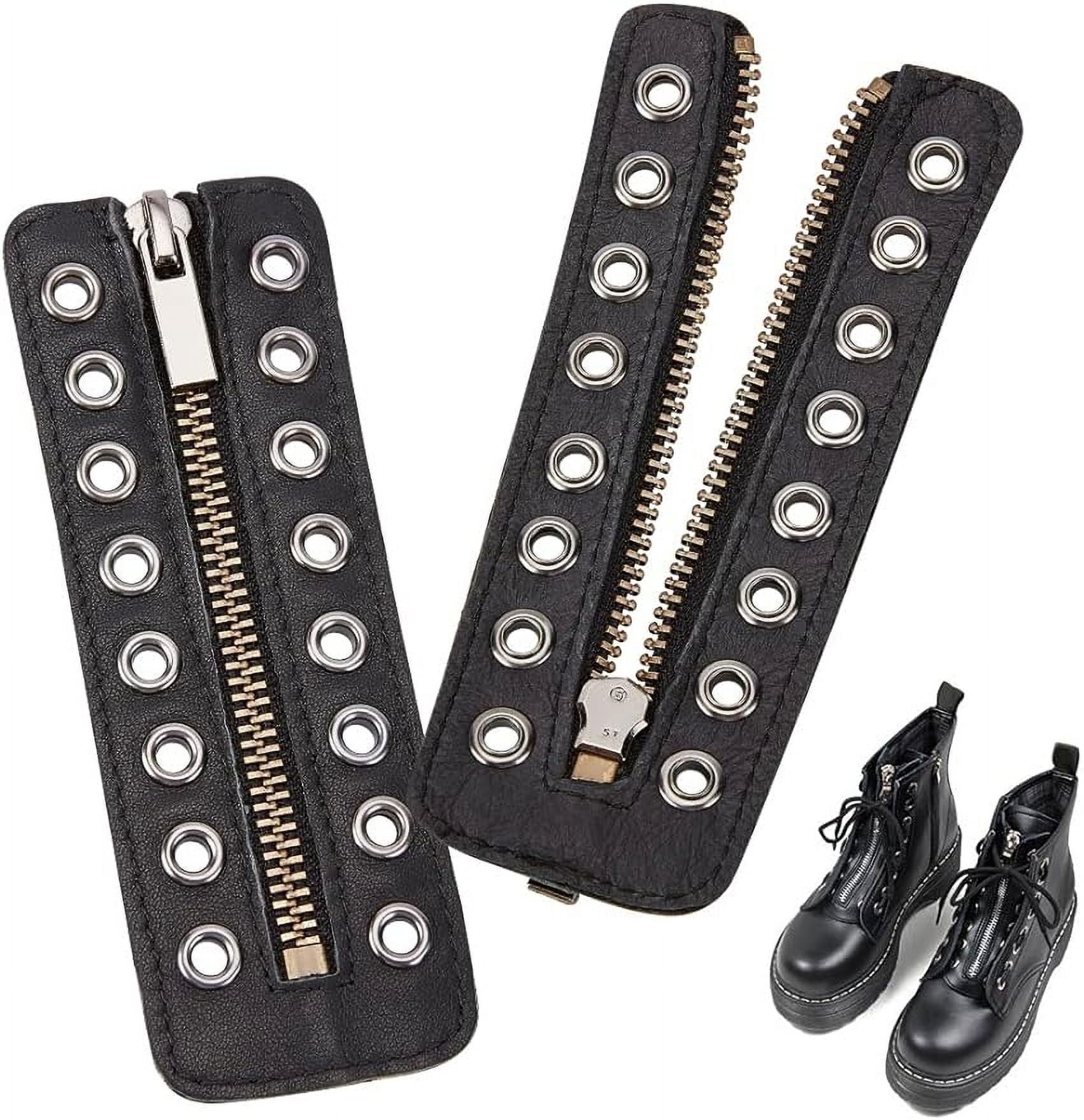 Leather Lacein Boot Zipper Inserts 5.7x2inch No Tie Zipper Boot Laces