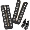 Leather Lacein Boot Zipper Inserts 5.7x2inch No Tie Zipper Boot Laces 8 Eyelet Zipper Smooth
