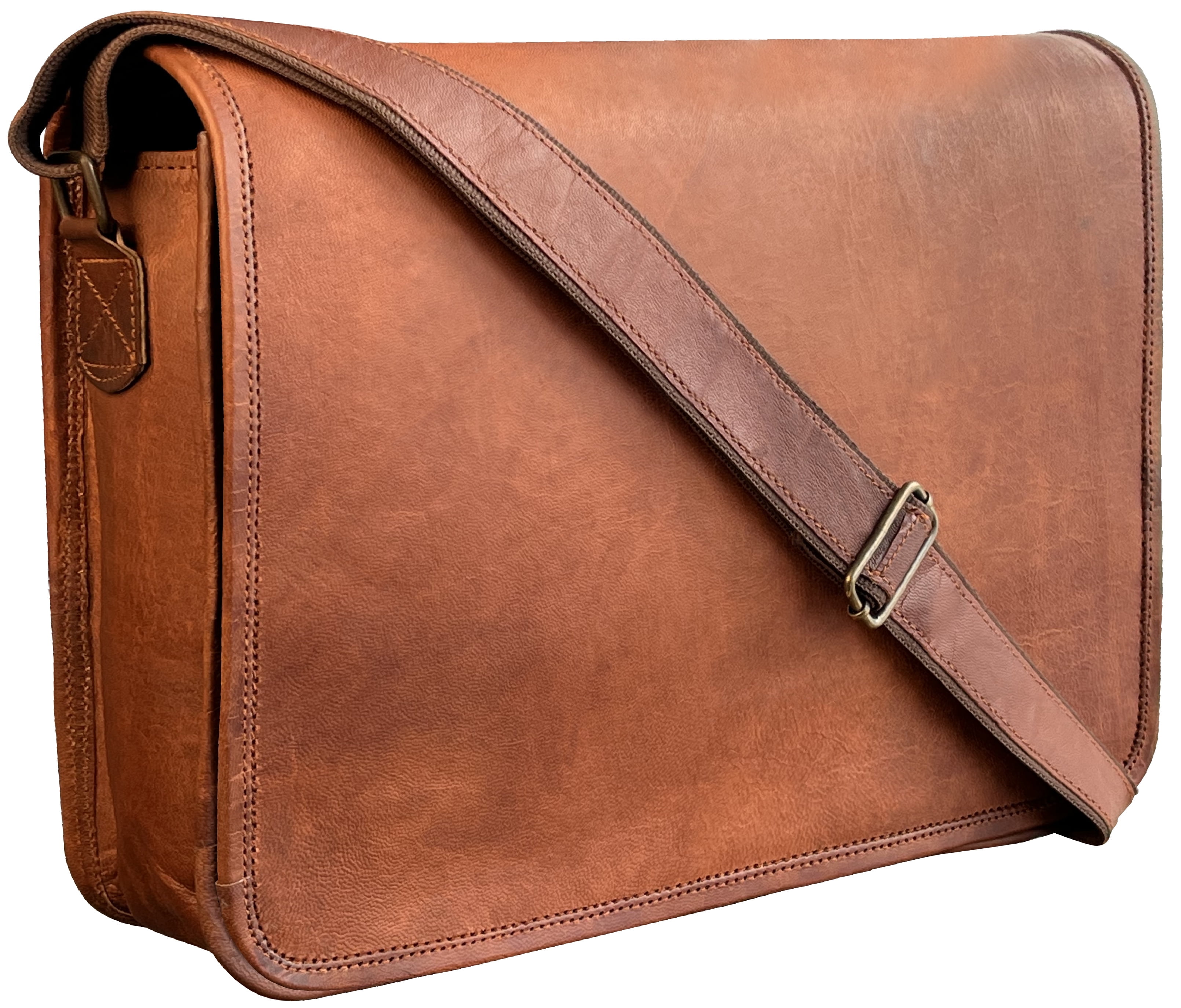 Rustic Town Leather Laptop Bag 14 inch, Messenger Satchel