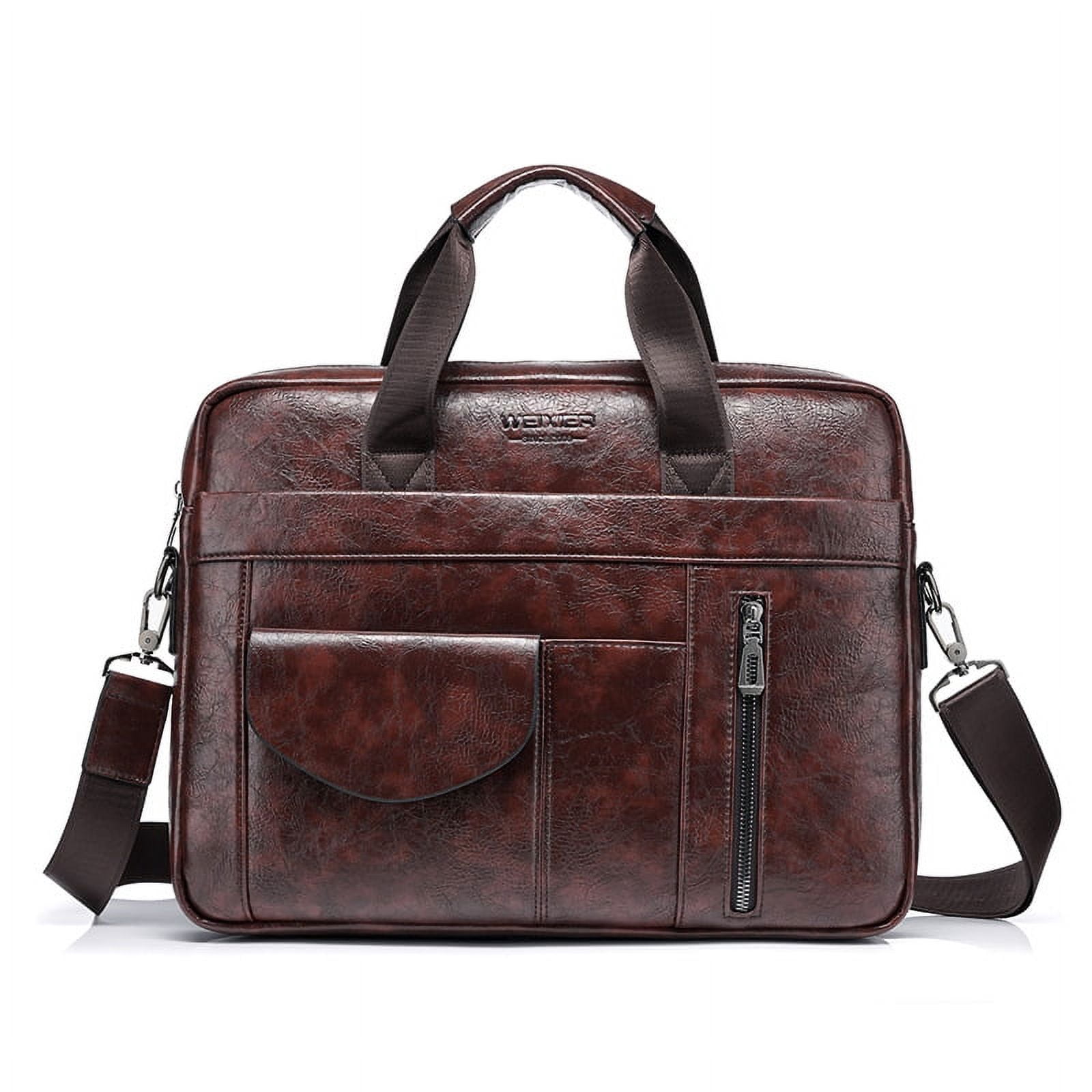 Leather Laptop Bag, Men's Messenger Bag Briefcase Business Satchel ...