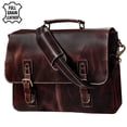 thumbnail image 1 of Leather Laptop Bag for Men, 16" Messenger Office Work Bag Shoulder Travel Business Briefcase Satchel Vintage Gift by Rustic Town, Mulberry, 1 of 8