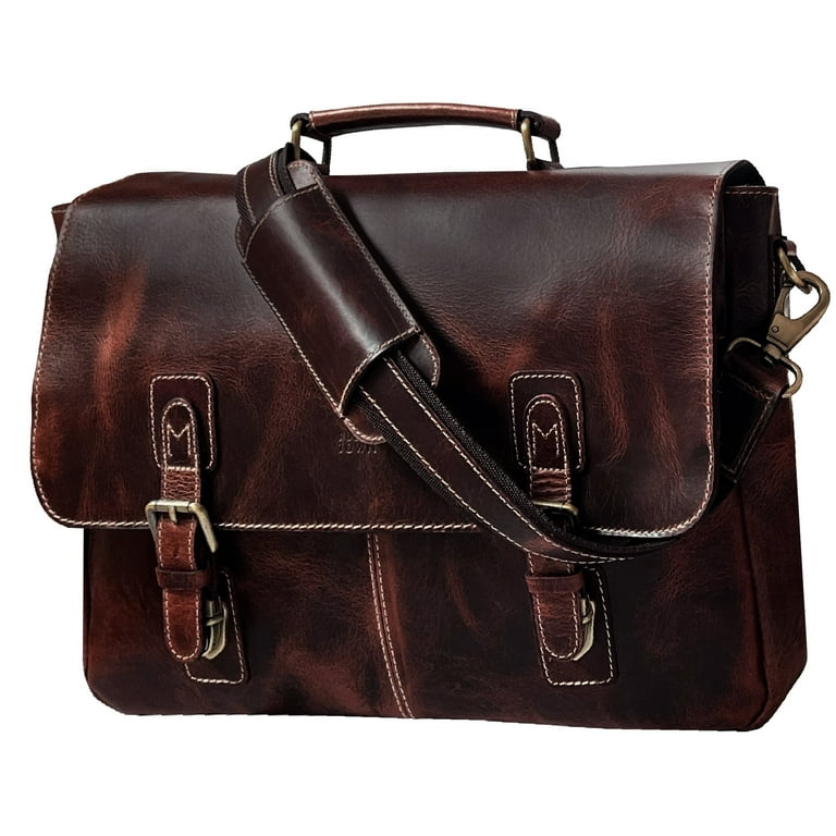 Leather Laptop Bag for Men, 16