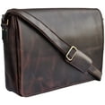 thumbnail image 1 of Leather Laptop Bag for Men 16" Messenger Shoulder Computer Satchel Business Office Crossbody Work Bag by Rustic Town, Mulberry, 1 of 9