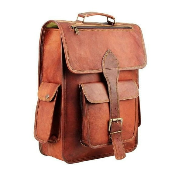Leather Laptop LARGE Backpack Casual Bookbag Daypack Camping Travel Rucksack Knapsack