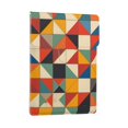 thumbnail image 1 of Leather Laptop Sleeve, Padded Case, Thin Portable Bag - Compatible with 13 inch laptops or MacBook Air Pro 13 2016 or later - Vertical, Colorful Abstract Vibrant Geometric Shapes, 1 of 5