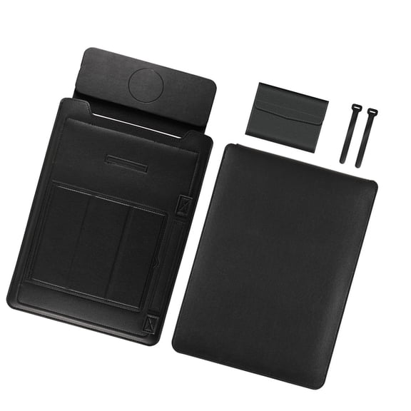 Leather Laptop Stand CaseProtective Cover AndWireless Charging For Phone Handling And Power Convenience