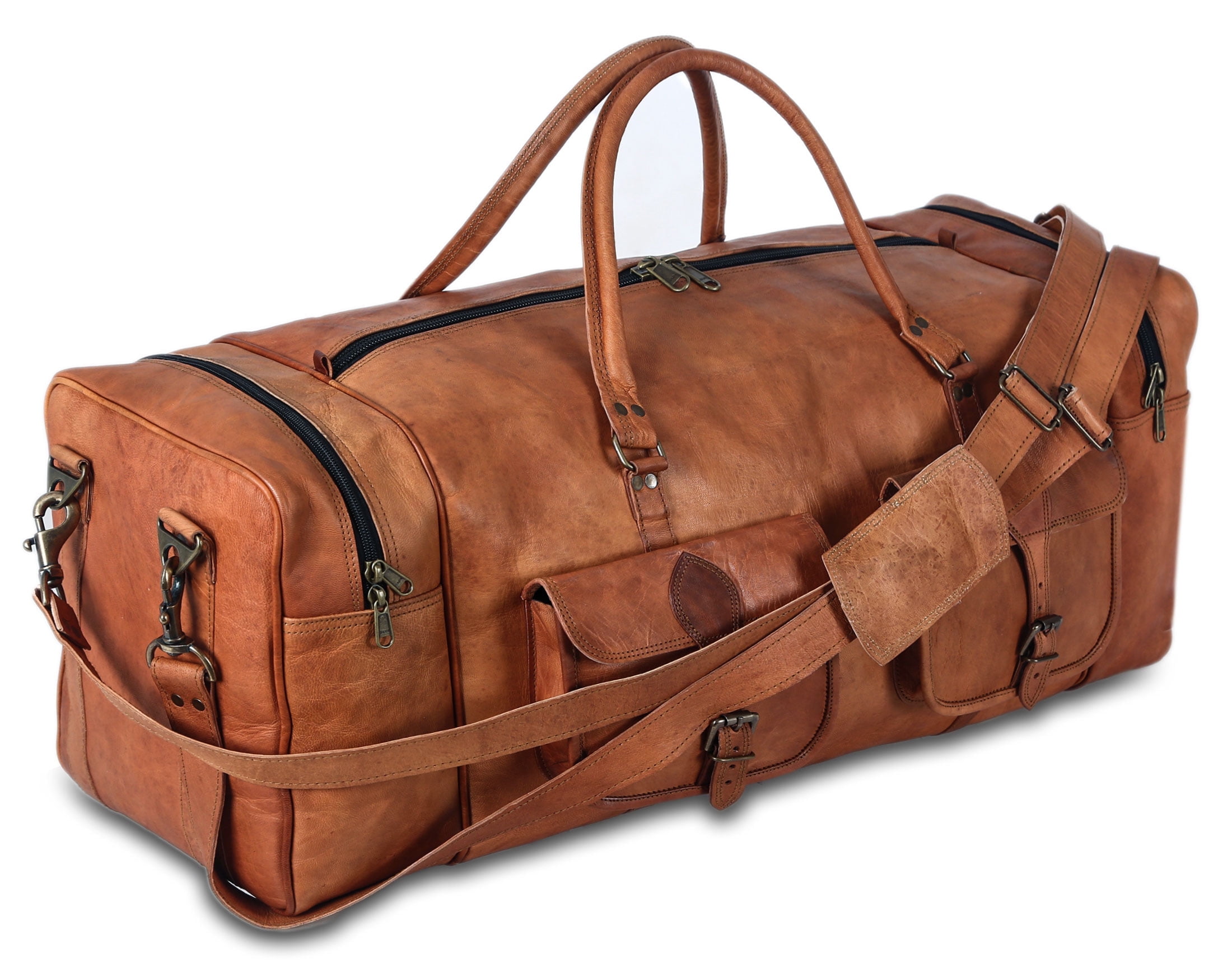 32-Inch Large Leather Duffel Bag for Men – Travel Holdall