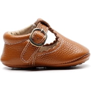 Leather Leopard Baby Shoes Hard Sole T-Strap Boys Girls Moccasins for Infants Babies Toddlers
