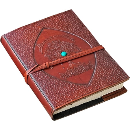 Leather Lined Journal For Women Men, Journaling Notebooks, Leather Refillable Travelers Notebook Journals For Writing, Five Minute Tree Of Life Leather Bound Journal, Journal Travel Journal For Women