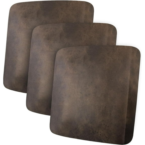 Leather Look Couch Cushion Covers Sofa Seat Slipcovers Sets Couches Furniture Protector for Sectional Armchair Loveseat Pets Kids Stretch Spandex Fabric, Machine Washable (3 Cushion Sofa, Brown)