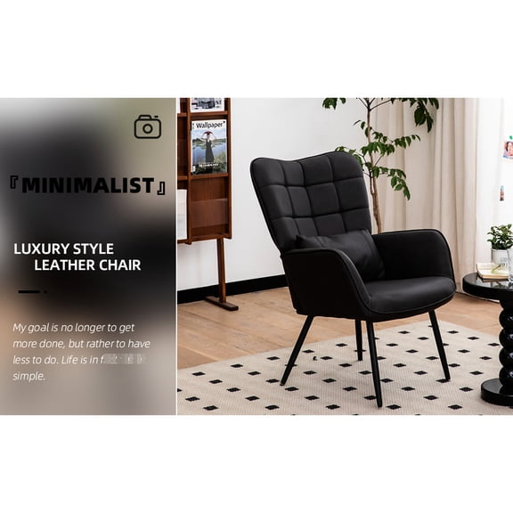 Leather - Look Upholstery & Deep Seat - Enjoying TV in Family Room