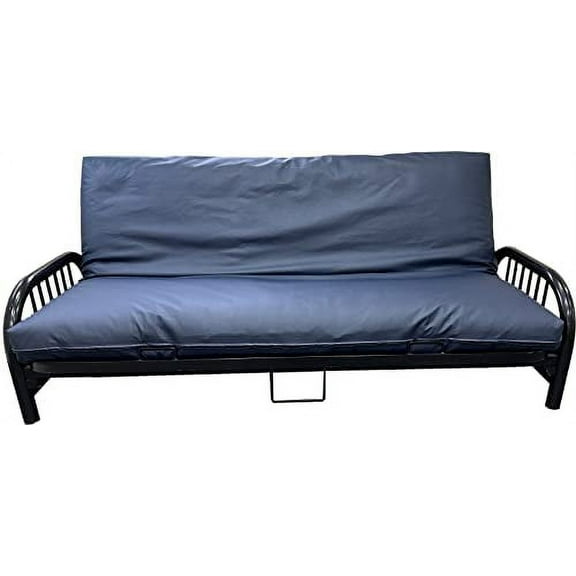 Leather Look Vinyl Covers, Mattress Protector Slipcovers (Navy, Chair Size 6x30x75 in)