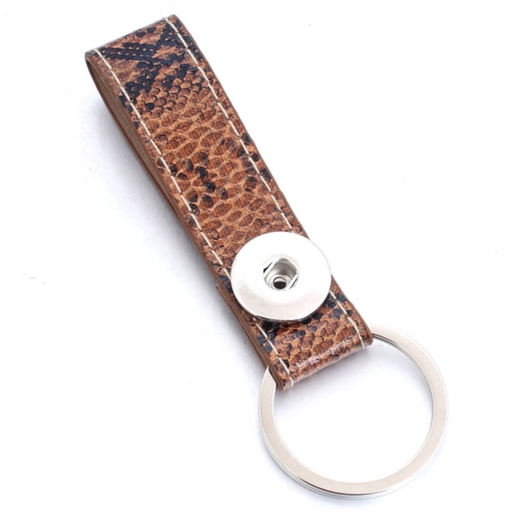 Choose Color | Leather Loop Keychain Car Ring Snap Jewelry Fits 18MM 20MM Ginger Charm Buttons