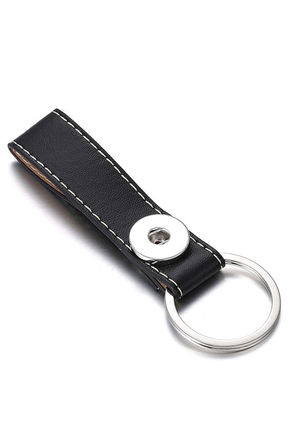 Choose Color | Leather Loop Keychain Car Ring Snap Jewelry Fits 18MM 20MM Ginger Charm Buttons