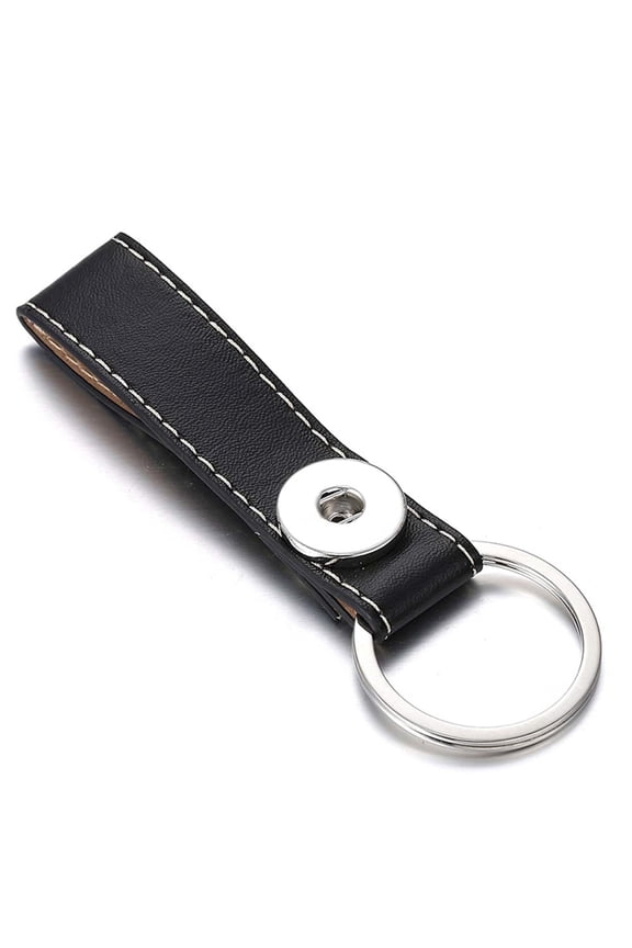 Choose Color | Leather Loop Keychain Car Ring Snap Jewelry Fits 18MM 20MM Ginger Charm Buttons