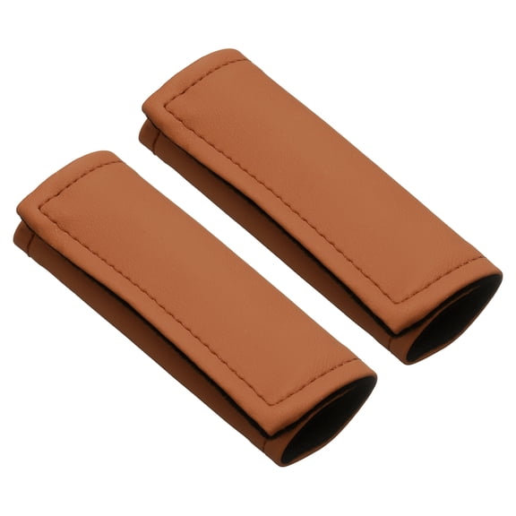 Leather Luggage Handle Wraps, Identifiers Tags Markers Suitcase Handle Wraps for Bag Car Travel Accessories(2 Pack, Orange)