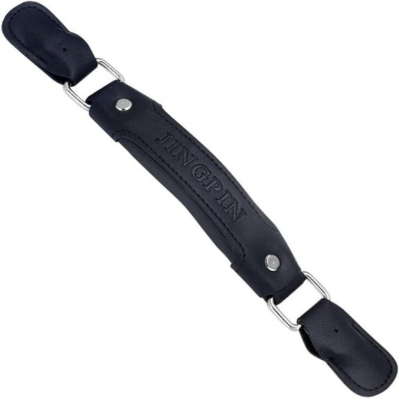 Leather Luggage Handles Replacement Parts 190mm Suitcase Grip Pull Carry Strap Spare Fix Holders for Ordinary Suitcase Travel Luggage Password Box Black