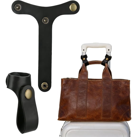 Leather Luggage Strap for Carry Bag,Travel Belt,Suitcase Strap,Luggage Connector Straps,Luggage Accessories for Attaching Bags,Straps for Tote Bag,Trolley Holder for Carry .(2Pcs)