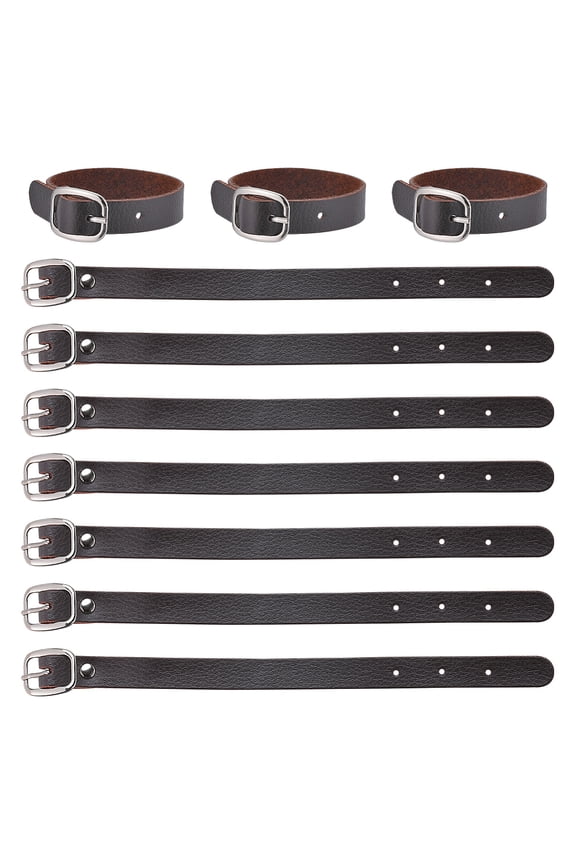 Leather Luggage Tag Straps with Alloy Claps for Suitcase Name Tag Holders Coconut Brown 205x12mm DIY