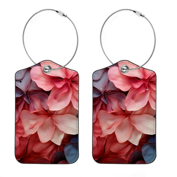 Leather Luggage Tag for Suitcase Women Kids, Flower Petal