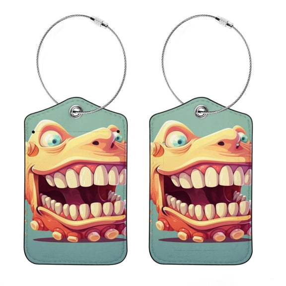 Leather Luggage Tag for Suitcase Women Kids, Teeth