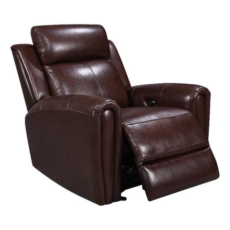 Leather Lusso Kona Modern Leather Glider Recliners, Brown