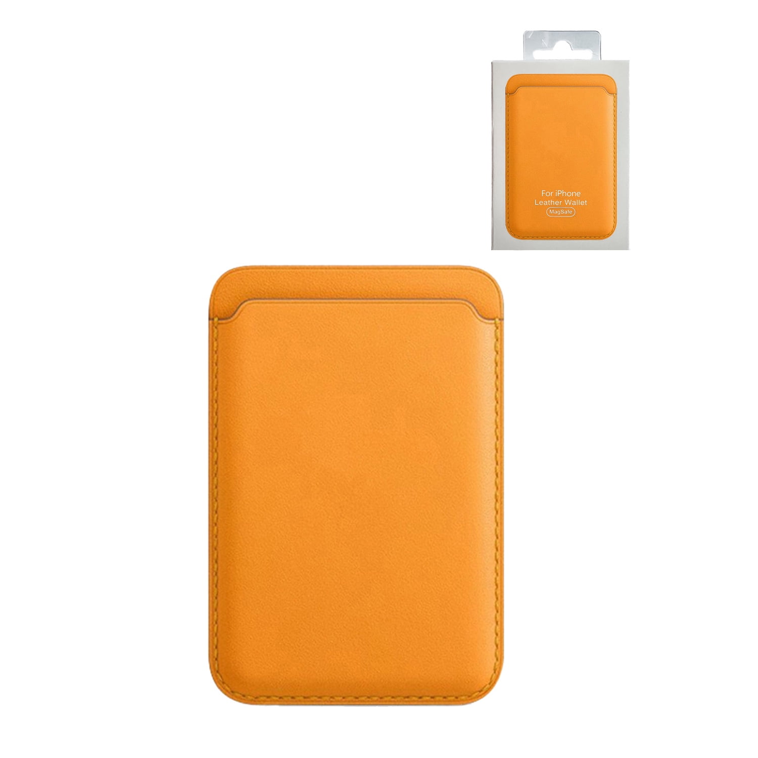 Leather MagSafe Compatible Card Wallet - Orange