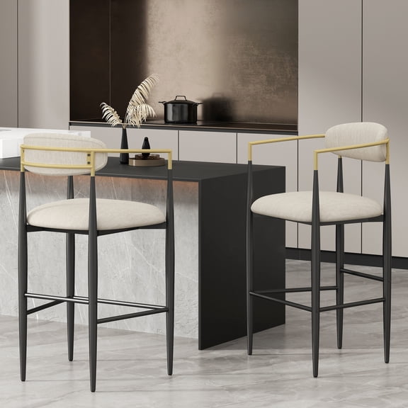 Leather Main Material - Modern Design Appeal - Hotel Bar - Set of 2 Stylish Seating