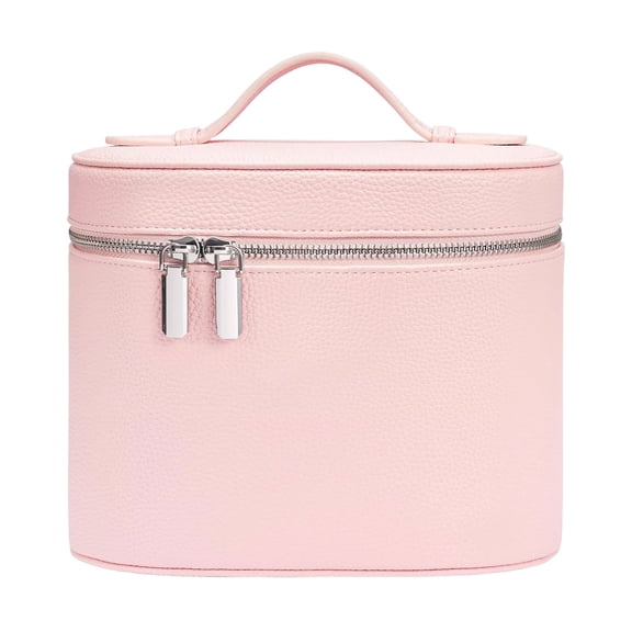 Leather Makeup Bag Cosmetic Case, Portable Vanity Case Makeup Bag with Detachable Compartments, Travel Makeup Bags & Cases Organizer for Toiletries & Beauty Products