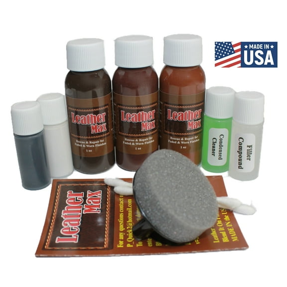 Leather Max Complete Leather Refinish, Restore, Recolor & Repair Kit/Now with 3 Color Shades to Blend with/Leather & Vinyl Refinish (Beach Mix)