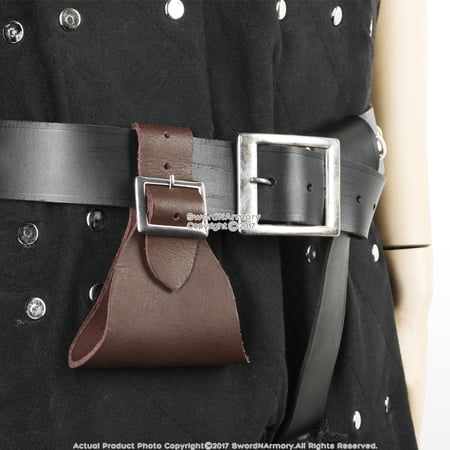 Leather Medieval Brown Sword Frog Belt Hanger Larp Renaissance Reenactment Costume Prop