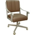 thumbnail image 1 of Leather Memphis Dining Caster Chair Swivel Tilt - Brown Leather on Beige, 1 of 3