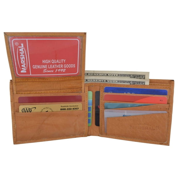 Leather Men Bifold Wallet Removable ID Case Hidden Compartment 589 CF