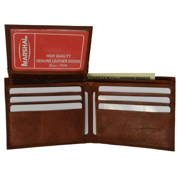 Leather Men Bifold Wallet Removable ID Case Hidden Compartment 589 CF