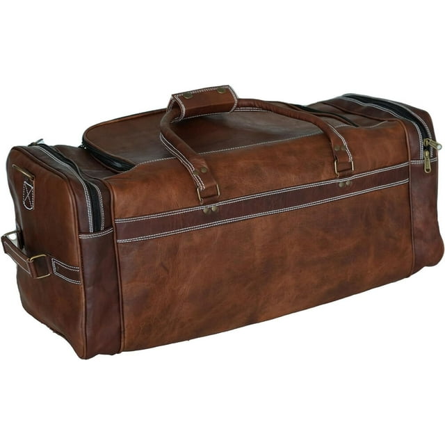 Leather Men Travel Gym Bag Luggage Duffel Genuine Vintage Super