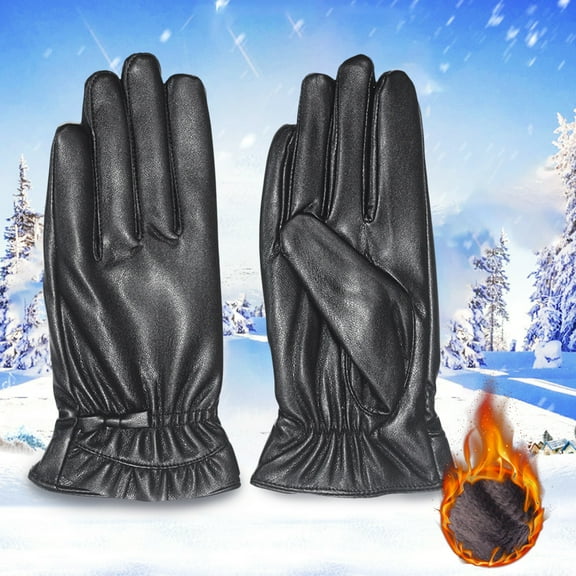 Leather Men's 'White Flames' Leather Cruising Gloves with Gel Palm