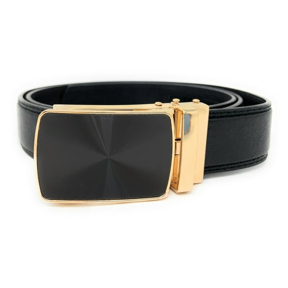 Leather Mens Ratchet Belt Sliding Adjustable Automatic Buckle Cut to Size