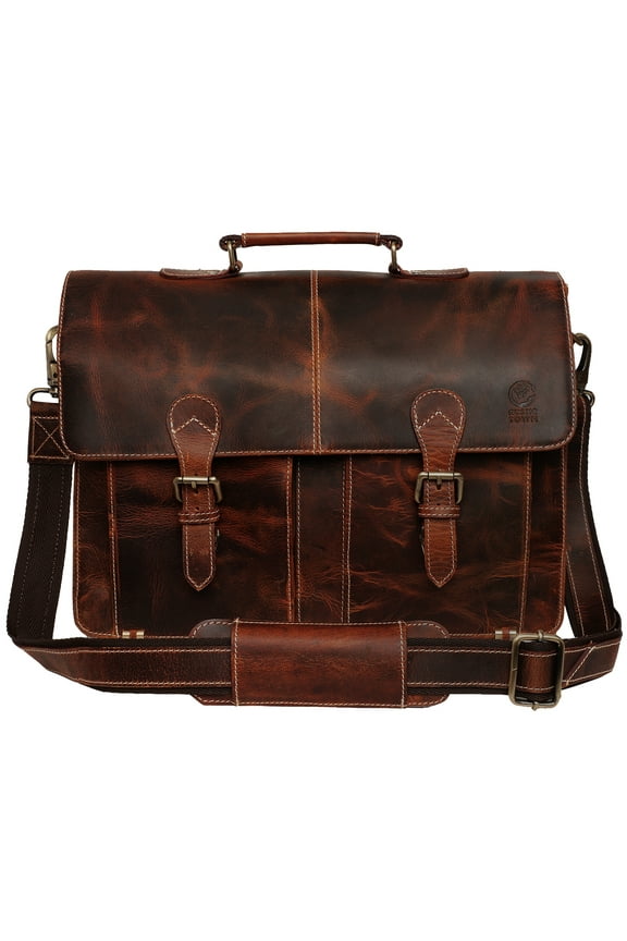 Leather Messenger Bag for Men 16" Laptop Office Business Briefcase Leather Computer Work Bag Shoulder Satchel by Rustic Town