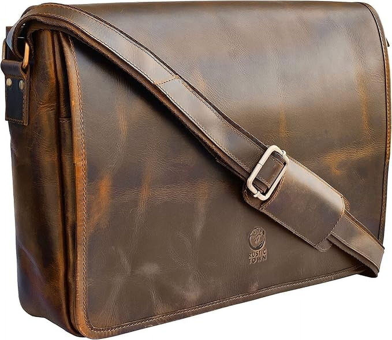 Vintage Leather Messenger Bag for Men 16-inch Philippines Ubuy