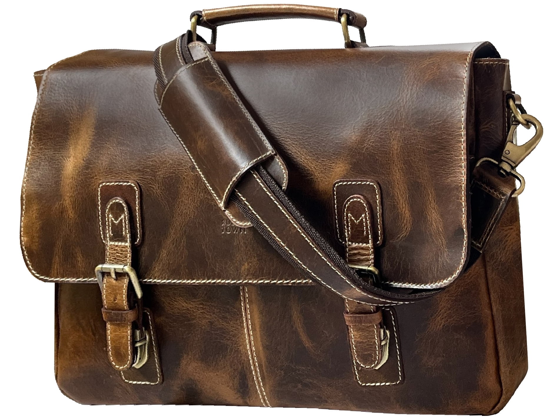 Free Shipping! Leather Laptop Bag for Men, 16