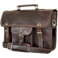 thumbnail image 1 of Leather Messenger Bag for Men, Briefcase Laptop Satchel Office Crossbody Travel Bag by Rustic Town (16 inch, Mulberry), 1 of 10