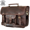 thumbnail image 1 of Leather Messenger Bag for Men, Briefcase Laptop Satchel Office Crossbody Travel Bag by Rustic Town (16 inch, Mulberry), 1 of 10