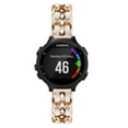 thumbnail image 1 of Leather Metal Band Compatible With Garmin Forerunner 220/230/235/735XT/620/630 Band, Stainless Steel Metal Cowboy Chain Style Replacement for Band Garmin Forerunner 220/230/235/735XT/620/630, 1 of 7